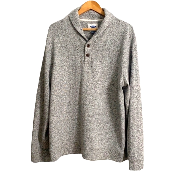 Old Navy Other - Old Navy Heather Grey Button V Neck Knit Pullover Men Size XL